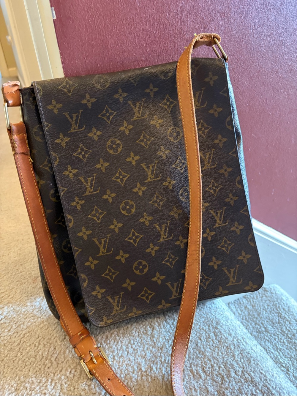 Louis Vuitton Musette Long Canvas Monogram Bag